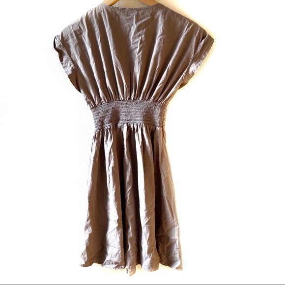 Bar III taupe utility front zip dress - Picture 4 of 6